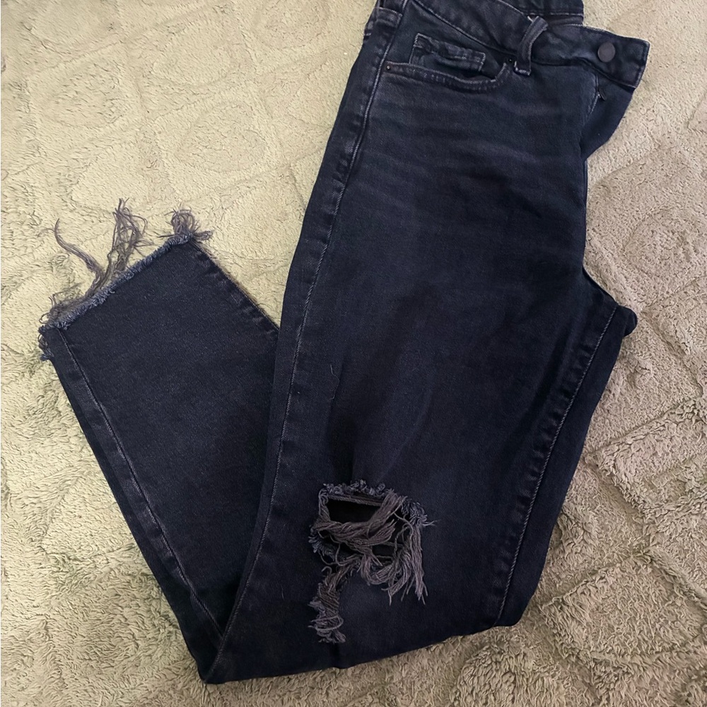 Old Navy Dark Distressed Ankle Jeans